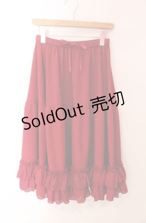 画像: axes femme kawaii / ミディフリルペチスカート M ワイン O-25-08-11-066-AX-SK-OW-OS