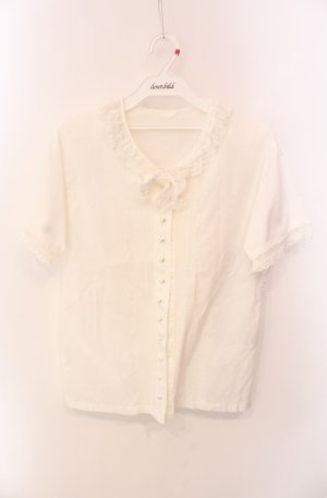 画像: PINK HOUSE / フリルタックリボンブラウス  シロ O-25-08-11-073-LO-BL-IG-OS