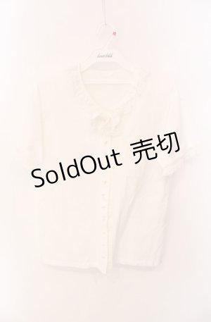 画像: PINK HOUSE / フリルタックリボンブラウス  シロ O-25-08-11-073-LO-BL-IG-OS