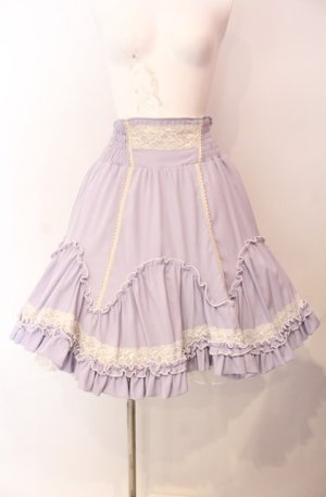 画像: Ozz oneste / クラウンケージプリントリバーシブルボリュームスカート  ラベンダー×生成り O-25-08-11-002-OO-SK-IG-OS