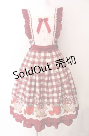 画像: axes femme kawaii / ベリーズピクニックジャンパースカート  アカ O-25-08-11-015-AX-OP-IG-OS