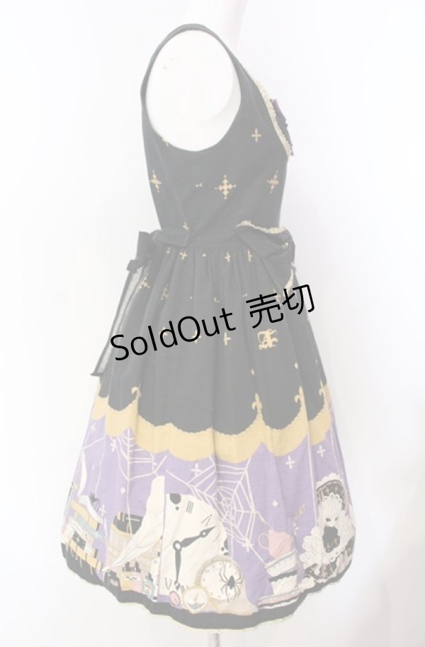 画像5: ALICE and the PIRATES / Marionette in my closet room柄 ジャンパースカートI  ノワール O-25-08-11-017-PA-OP-OW-OS (5)