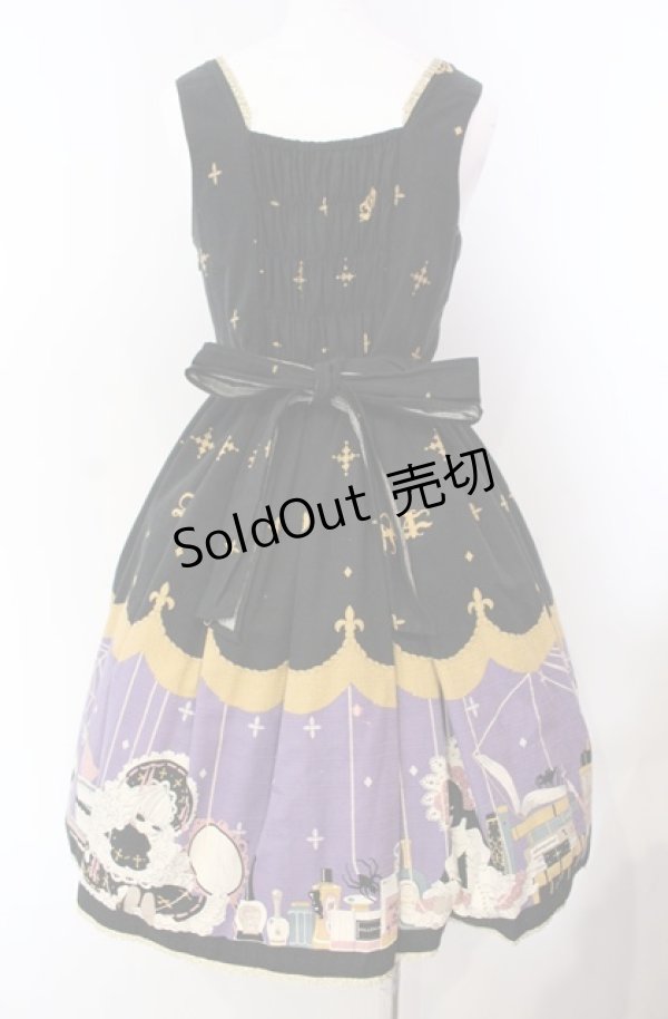 画像6: ALICE and the PIRATES / Marionette in my closet room柄 ジャンパースカートI  ノワール O-25-08-11-017-PA-OP-OW-OS (6)