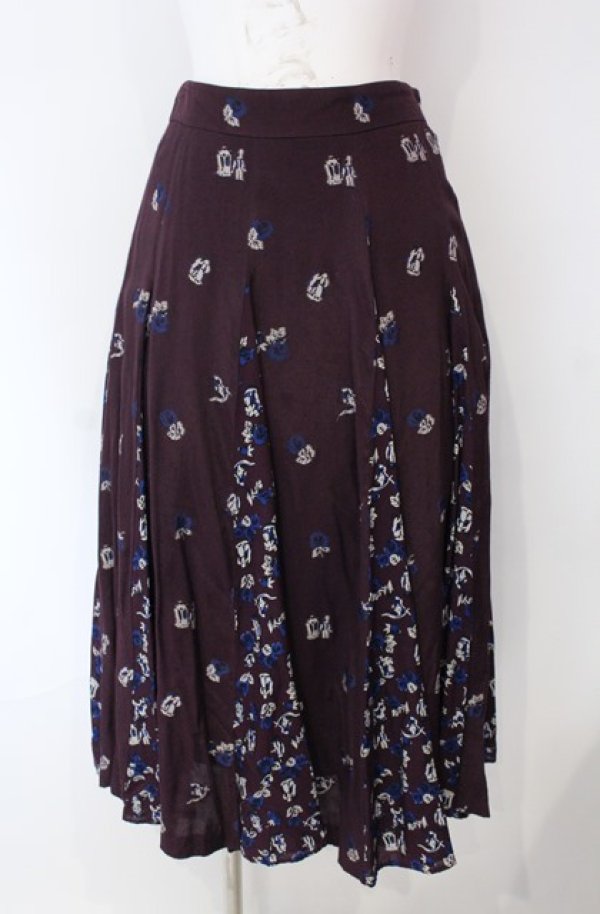 画像1: Jane Marple Dans Le Salon / Dance with rose gored skirt M パープル O-25-08-13-046-JM-SK-IG-OS (1)