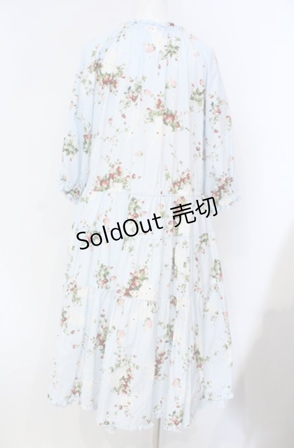 画像4: PINK HOUSE / 野いちごの森プリントミディワンピース  サックス O-25-08-13-056-LO-OP-IG-ZI (4)