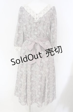 画像: axes femme / リリー柄ワンピース M ピンク O-25-08-13-069-AX-OP-OW-OS