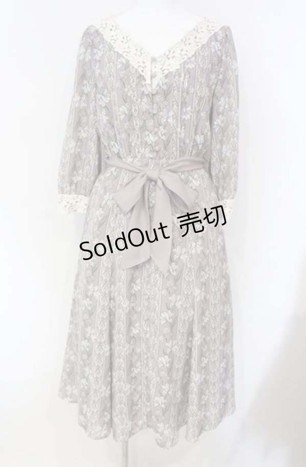 画像1: axes femme / リリー柄ワンピース M ピンク O-25-08-13-069-AX-OP-OW-OS (1)