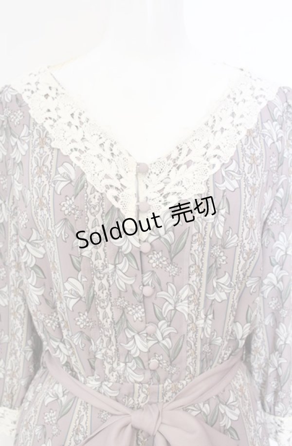 画像2: axes femme / リリー柄ワンピース M ピンク O-25-08-13-069-AX-OP-OW-OS (2)