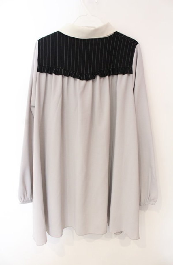画像3: axes femme / ヨーク刺繍イレヘムチュニック M グレー O-25-08-13-072-AX-TO-OW-OS (3)