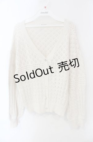 画像: axes femme / 透かし編みニットカーディガン F キナリ O-25-08-13-083-AX-TO-OW-OS
