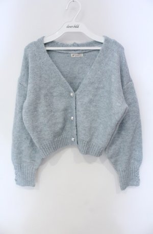 画像: axes femme / ラメショートニットカーディガン F ブルー O-25-08-13-084-AX-TO-OW-OS