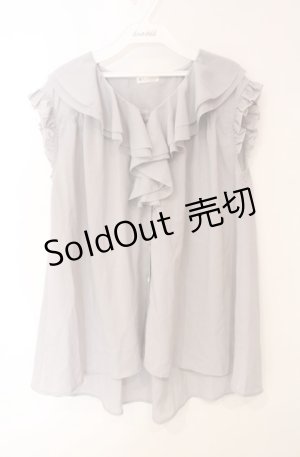 画像: axes femme / ピコミシンフリル襟ブラウス M グレー O-25-08-13-087-AX-BL-OW-ZT010