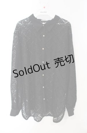 画像: axes femme / モチーフレースシャツ F クロ O-25-08-13-094-AX-BL-OW-OS