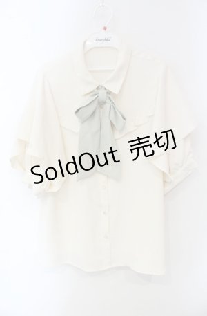 画像: axes femme / ブーケリボン刺繍ブラウス M キナリ O-25-08-13-095-AX-BL-OW-OS