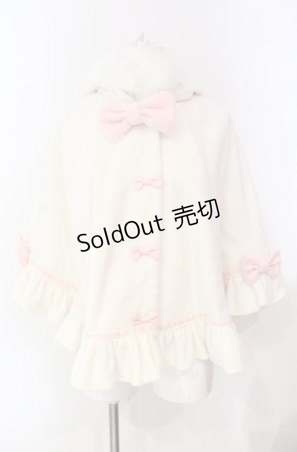 画像1: Angelic Pretty / ふわふわこねこちゃんケープ  シロ×ピンク O-25-08-13-029-AP-CO-IG-OS (1)