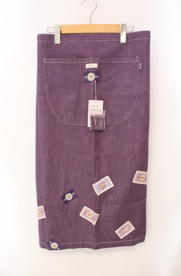 画像1: PINK HOUSE / ワッペン使いエプロン  パープル O-25-08-13-003-LO-SK-OW-ZT022 (1)