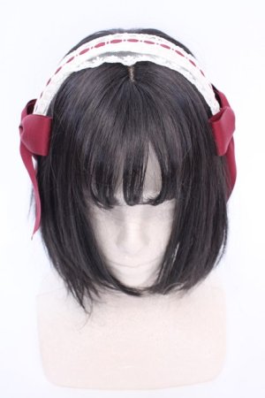 画像: Amavel / サイドリボンレースカチューシャ  アカ×生成り O-25-08-14-001-CA-AC-IG-OS