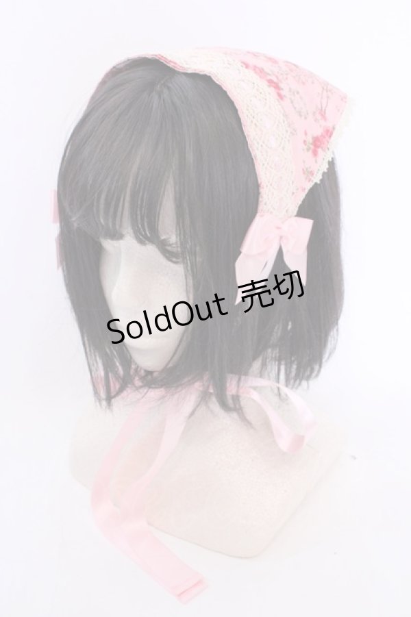 画像1: metamorphose / ガーデニングくまちゃんバブーシュカ  ピンク」 O-25-08-14-047-ME-AC-IG-OS (1)