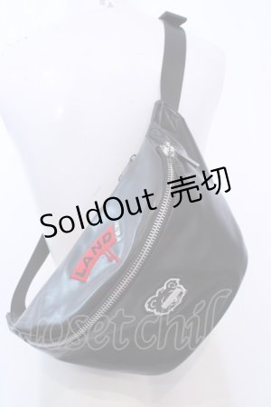 画像: LAND by MILKBOY / ナイロン ウエストポーチ  ブラック O-25-08-14-050-MB-BG-IG-ZT-K021