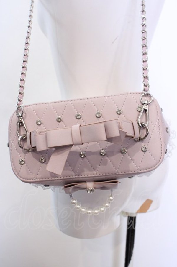 画像3: Amavel / 確定ファンサのおまじないビジューキルティングバニティBag バッグ  ピンク O-25-08-14-053-CA-BG-IG-OS (3)