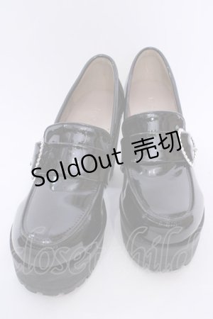 画像: Rojita / ハートバックルハイヒールローファー XL クロ O-25-08-14-056-LO-SH-IG-ZT-K017