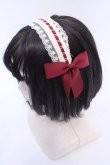 画像3: Amavel / サイドリボンレースカチューシャ  アカ×生成り O-25-08-14-001-CA-AC-IG-OS (3)