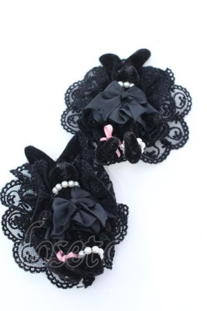 画像: metamorphose / うさちゃんヘアコーム（２Ｐ）  クロ O-25-08-14-014-ME-AC-IG-OS