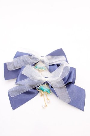 画像: Amavel / Jerryfish Aquariumリボンクリップ  ネイビー O-25-08-14-017-CA-AC-IG-OS