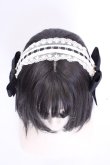 画像2: Amavel / サイドリボンレースカチューシャ  クロ×生成り O-25-08-14-002-CA-AC-IG-OS (2)