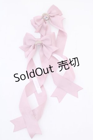 画像: Amavel / CoffretaBijouツインテリボンバレッタ  ピンク O-25-08-14-023-CA-AC-IG-OS