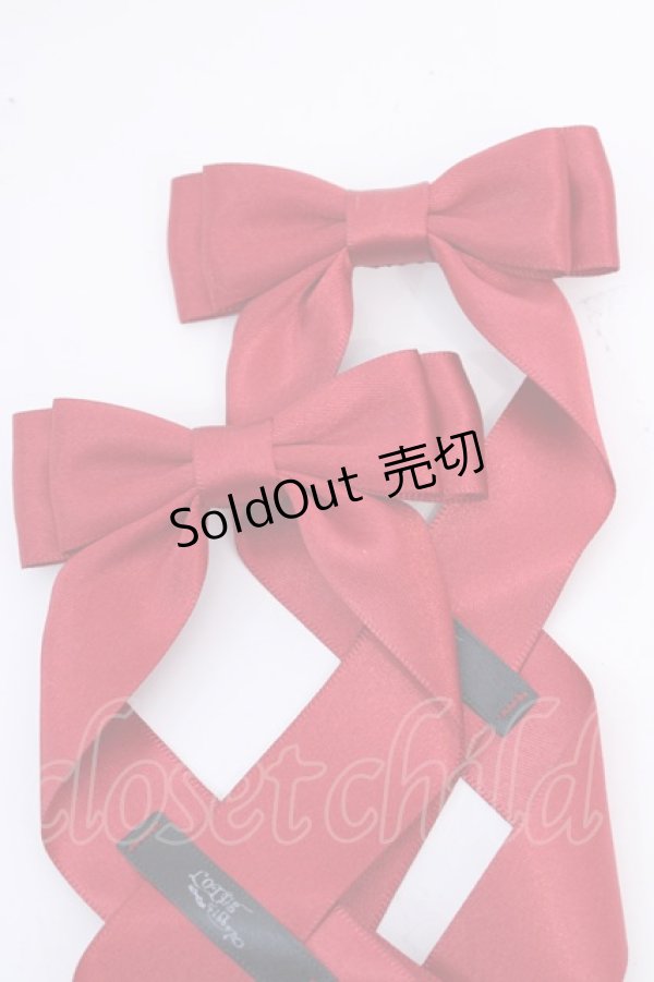 画像2: LOTUS ribbon / ツインテールリボンバレッタ  アカ O-25-08-14-024-EL-AC-IG-OS (2)