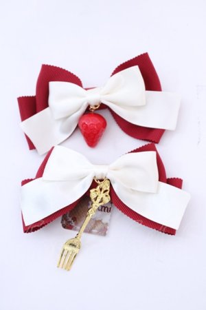 画像: Amavel / Buffet de Fraisesリボンクリップ  アカ O-25-08-14-025-CA-AC-IG-OS