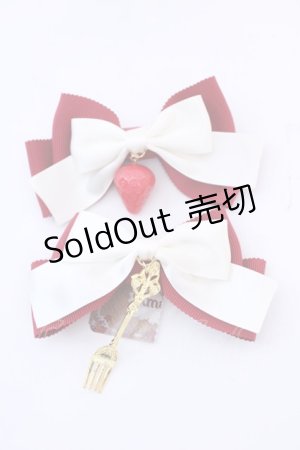 画像: Amavel / Buffet de Fraisesリボンクリップ  アカ O-25-08-14-025-CA-AC-IG-OS