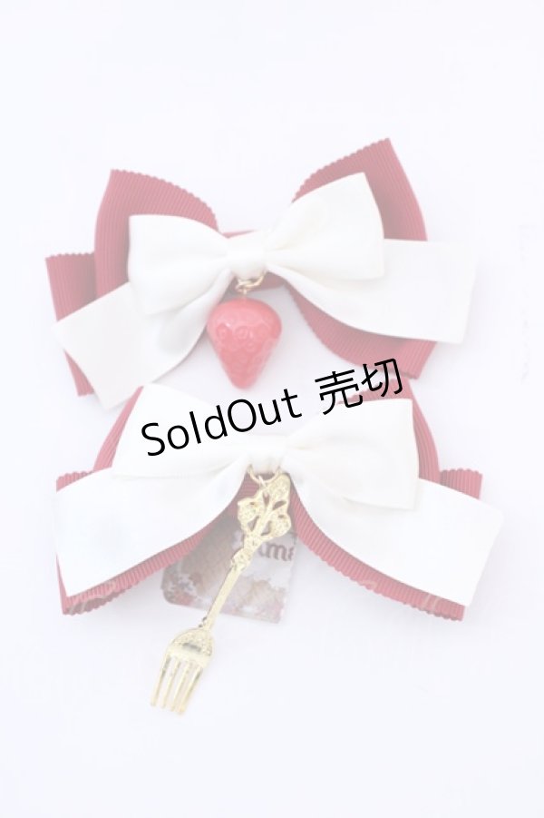 画像1: Amavel / Buffet de Fraisesリボンクリップ  アカ O-25-08-14-025-CA-AC-IG-OS (1)