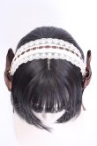 画像2: Amavel / サイドリボンレースカチューシャ  ブラウン×生成り O-25-08-14-003-CA-AC-IG-OS (2)