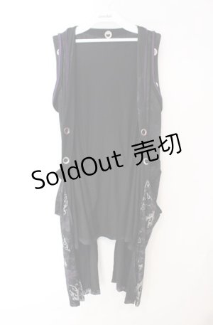 画像: Sixh / トライバルpt変形ジレ  ブラック×パープル O-25-08-16-035-HN-TO-OW-OS