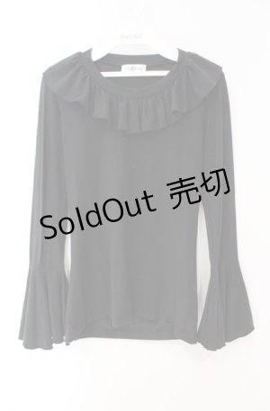 画像: Drug Honey / フリルカットソー  ブラック O-25-08-16-049-PU-TO-IG-OS