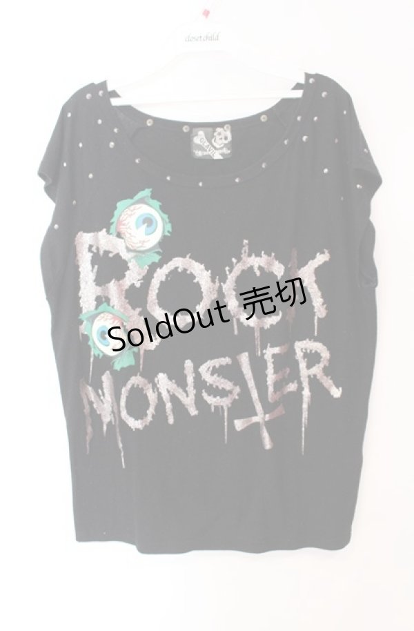 画像1: GLAVIL / プリントスタッズカットソー  ブラック O-25-08-16-051-PU-TO-IG-ZS (1)