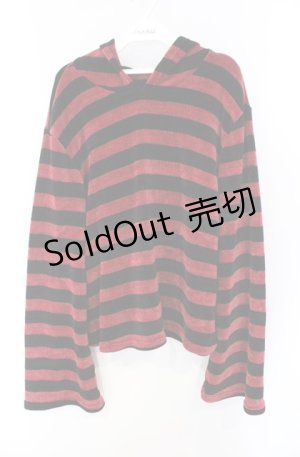 画像: Drug Honey / ボーダーフードトップス  ワイン×ブラック O-25-08-16-052-PU-TO-IG-OS