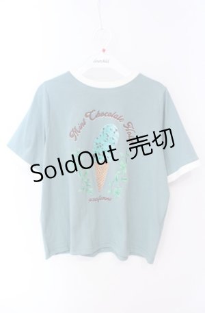 画像: axes femme / チョコミントプリントTシャツ F グリーン O-25-08-16-055-AX-TO-OW-OS