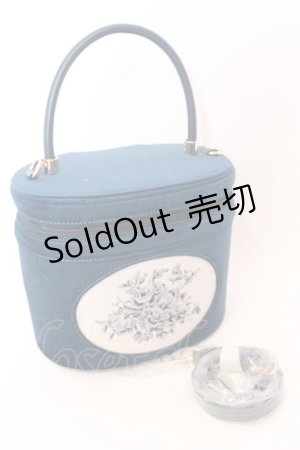 画像: an another angelus / フレームローズ刺繍バニティバッグ  ブルー O-25-08-16-1040-CA-BG-OW-OS