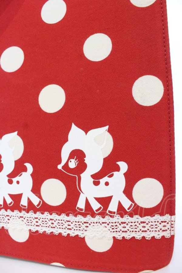 画像2: Heart E / ピコちゃん水玉トートバッグ  アカ×アイボリー O-25-08-16-1044-LO-BG-OW-ZT-K018 (2)