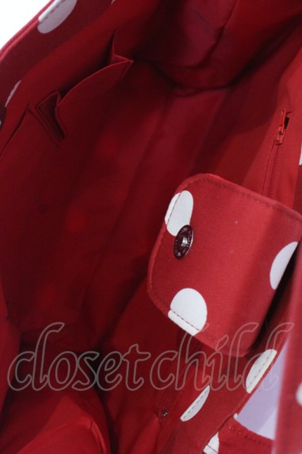 画像4: Heart E / ピコちゃん水玉トートバッグ  アカ×アイボリー O-25-08-16-1044-LO-BG-OW-ZT-K018 (4)