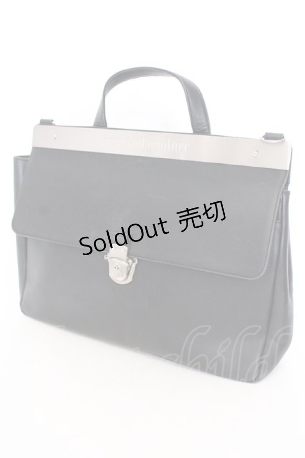 画像1: Jean Paul GAULTIER / メタルプレートバッグ  ブラック O-25-08-16-1045-GO-BG-OW-ZT-K018 (1)