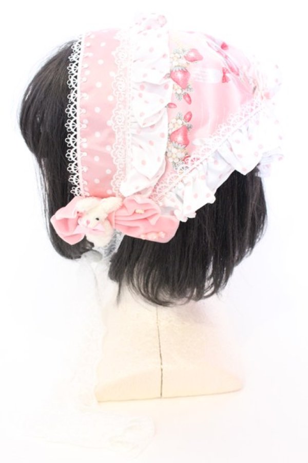 画像2: walnut deer 胡桃鹿（海外ロリィタ） / ストロベリードットバブーシュカ  ピンク O-25-08-16-1005-LO-AC-IG-ZT450 (2)