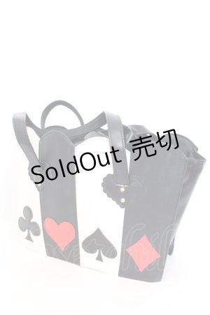 画像: Heart E / トランプ柄のミラクルトート  クロ×アカ×シロ O-25-08-16-1049-LO-BG-OW-ZT0819A