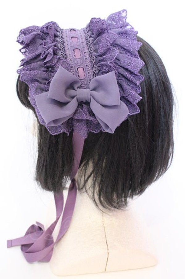 画像2: Vallee lys / Lace Enchantment Headdress  ラベンダー O-25-08-16-1009-GO-AC-OW-OS (2)