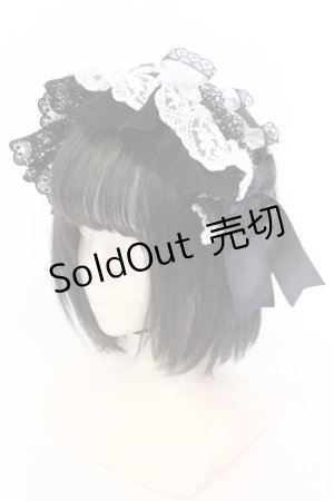 画像: MorunxMuunaStoik / Libraヘッドドレス  ブラック×ホワイト O-25-08-16-1013-EL-ZA-OW-OS