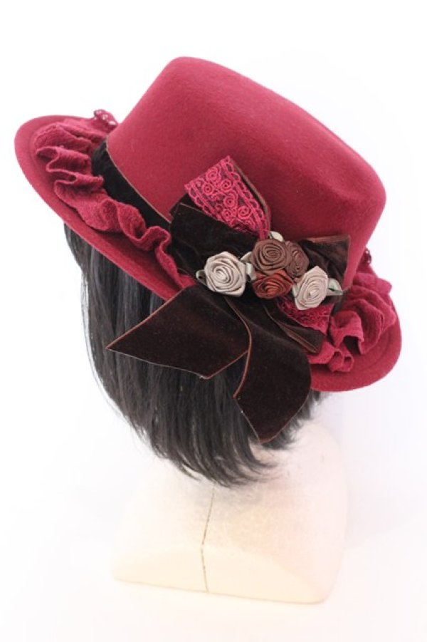 画像2: axes femme / ローズブーケフェルトカンカン  ワイン O-25-08-16-1002-AX-AC-OW-ZT-K004 (2)