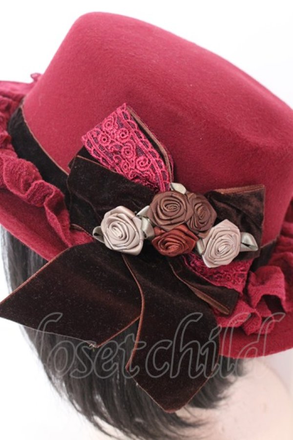 画像3: axes femme / ローズブーケフェルトカンカン  ワイン O-25-08-16-1002-AX-AC-OW-ZT-K004 (3)